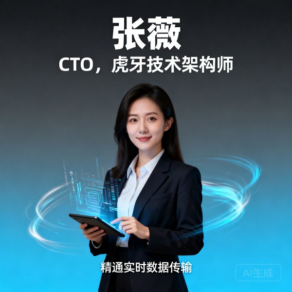 张薇，CTO，虎牙技术架构师，精通实时数据传输